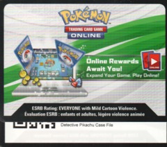 Detective Pikachu CASE-FILE Unused TCGO Online Code Card